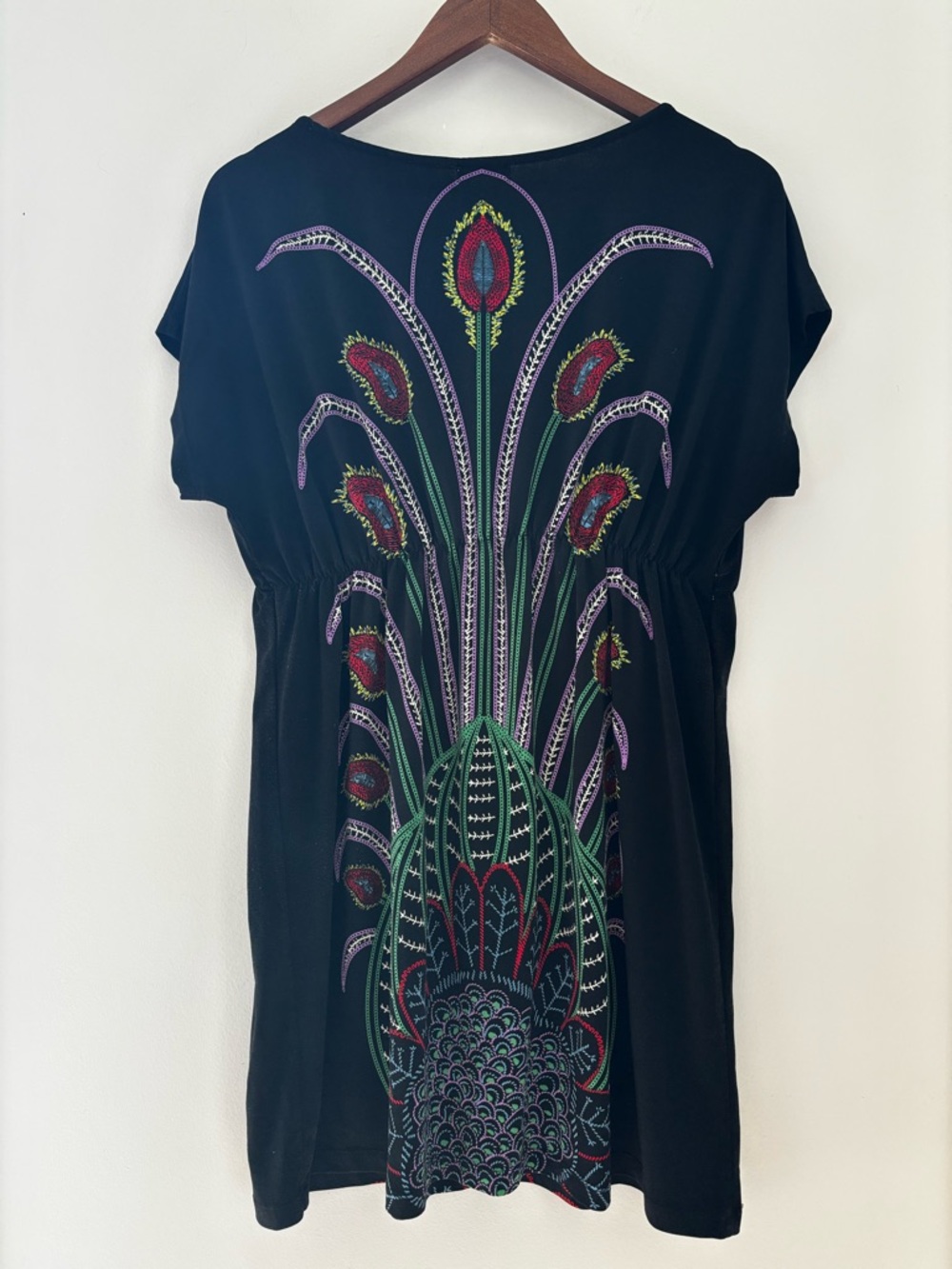 Funky People Abstract Floral Print Tunic Top Boho Artsy Festival Chic Size S - Picture 9 of 10